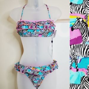 Vigoss Zebra Print Graphic Bikini Criss Cross 14